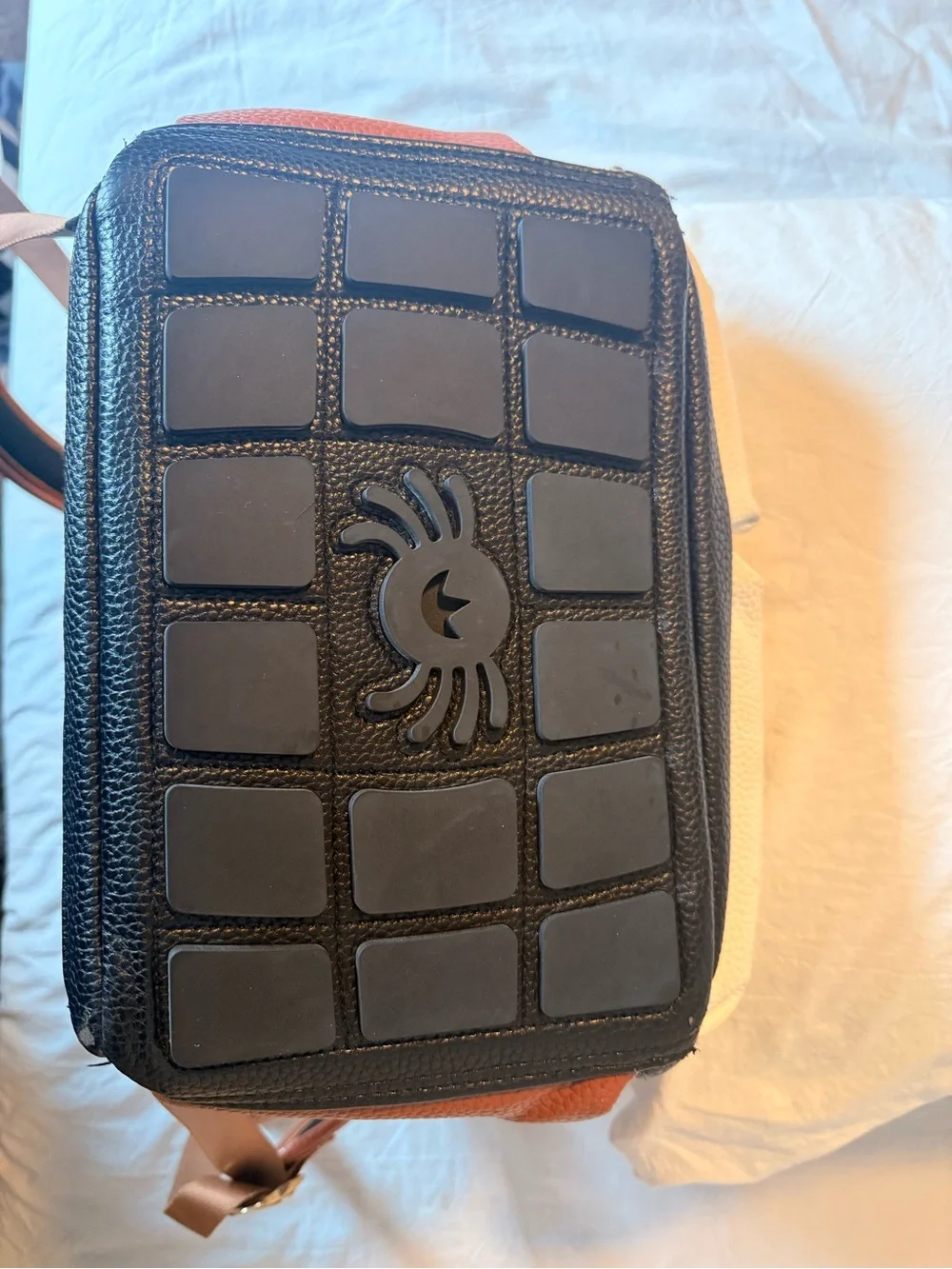 Itzy Ritzy Herringbone Backpack with Brown & White Accents